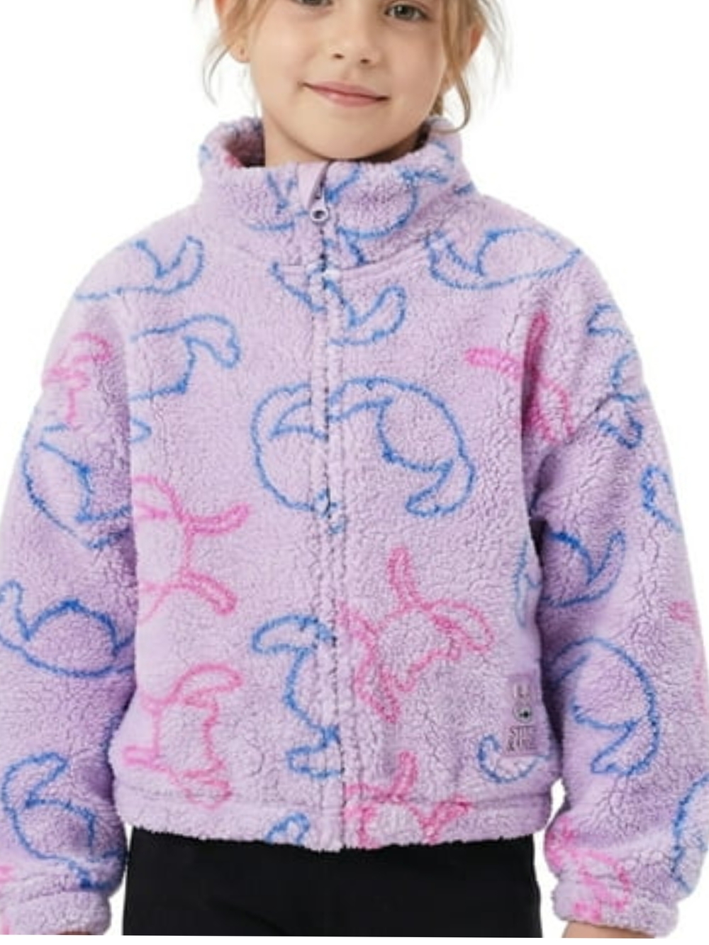 New Lilo And Stitch Light Sherpa Zip Jacket